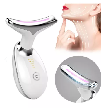 Masajeador Facial y de Cuello Reafirmante con 3 Luces LED – ¡Dile adiós a la flacidez y revela tu piel radiante!