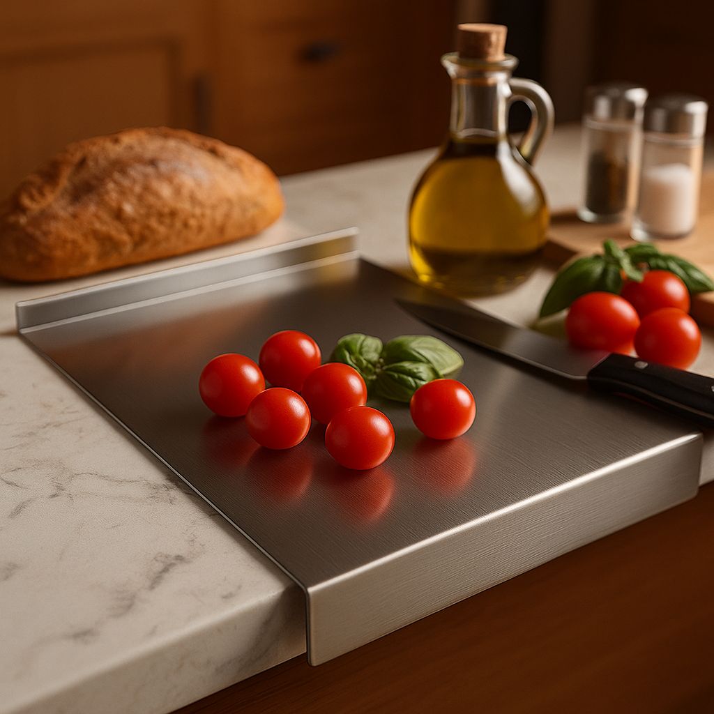 Tabla profesional de cocina en acero inoxidable 304 (grado alimenticio) 1 set con 2 unidades