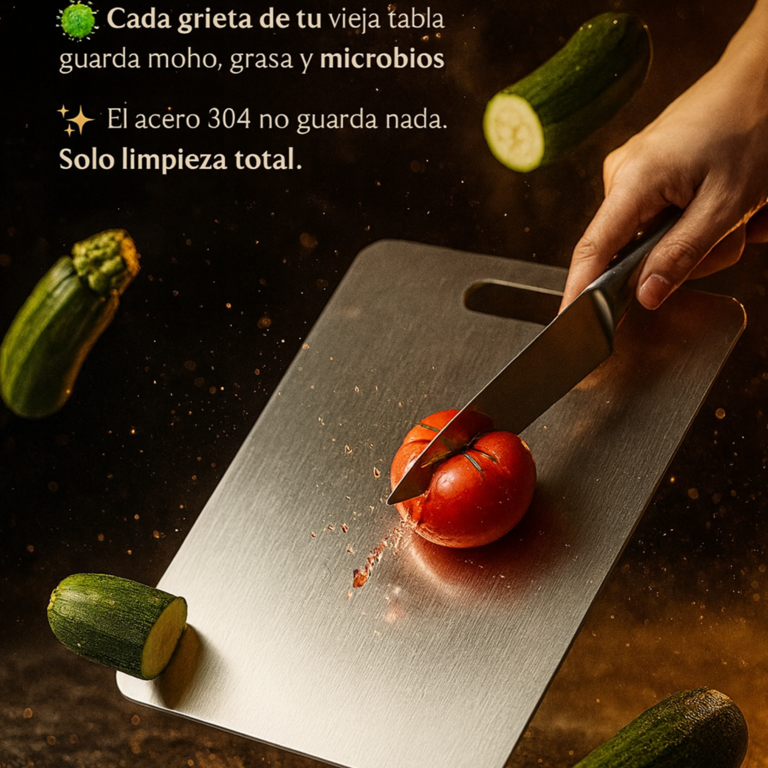 TABLA DE COCINA PROFESIONAL EN ACERO INOXIDABLE 304 (GRADO ALIMENTICIO) 1 SET (2 UNIDADES)
