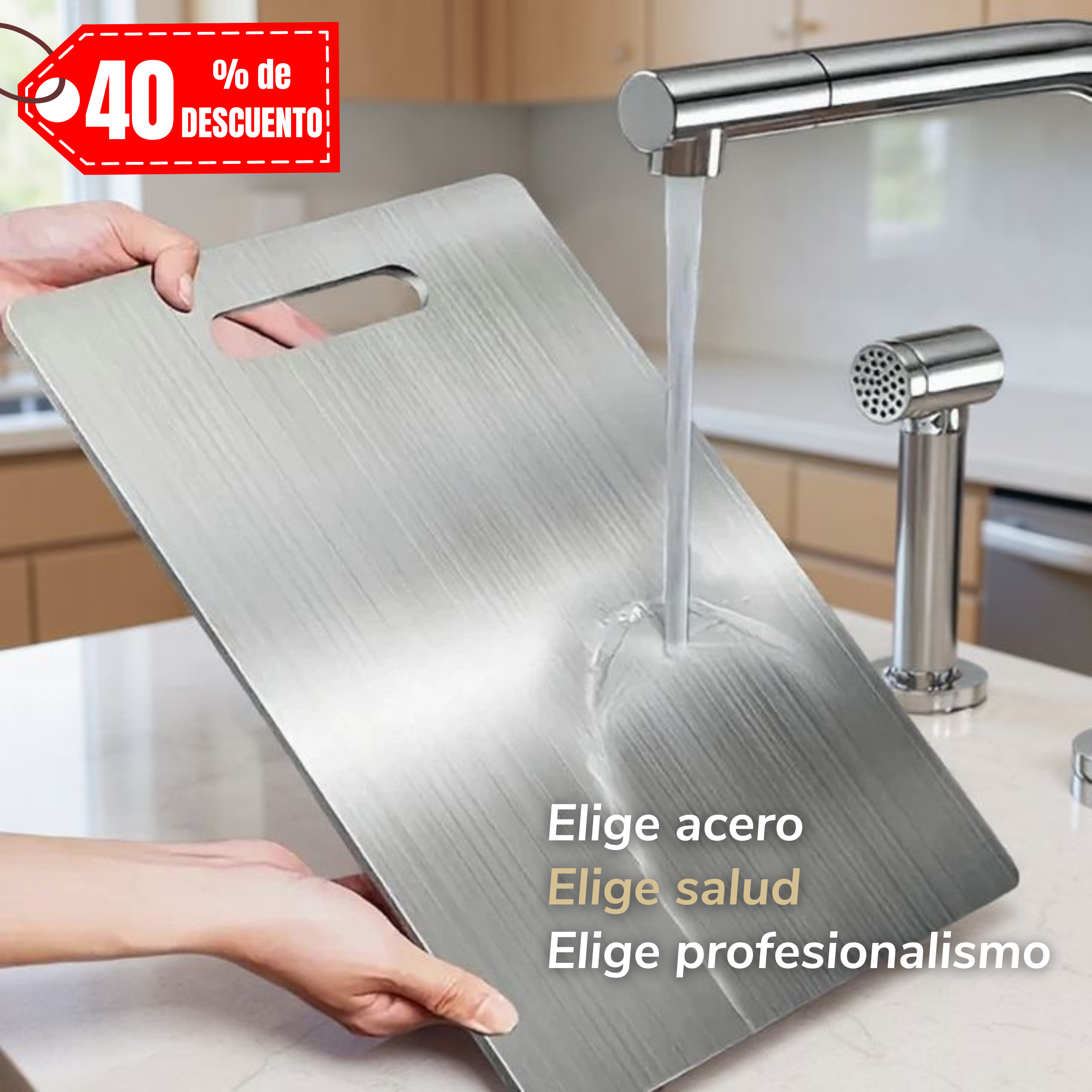 TABLA DE COCINA PROFESIONAL EN ACERO INOXIDABLE 304 (GRADO ALIMENTICIO) 1 SET (2 UNIDADES)
