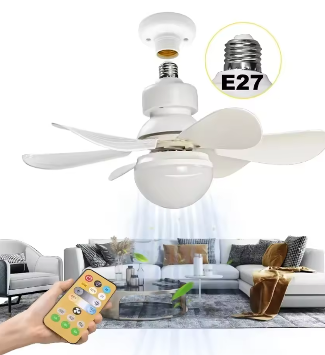 💡Foco Lámpara Ventilador 6 Aspas ✨ – Ilumina y Refresca tu Espacio en un Solo Paso