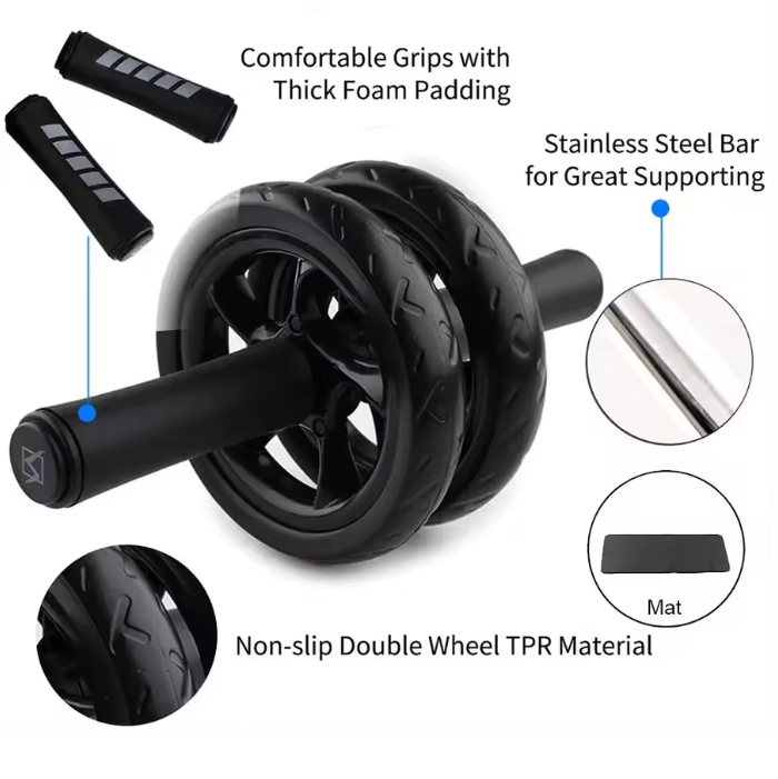 🏋️‍♂️ Set de Entrenamiento Abdominal 6 en 1 – Rodillo + Cuerda + Soporte + Más 💪