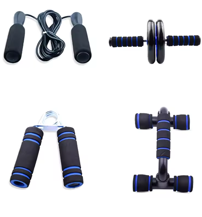 🏋️‍♂️ Set de Entrenamiento Abdominal 6 en 1 – Rodillo + Cuerda + Soporte + Más 💪