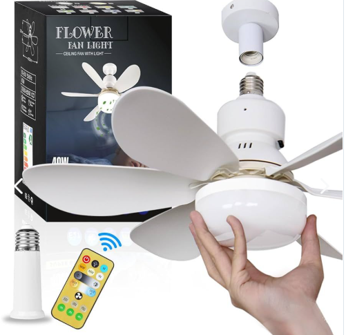 💡Foco Lámpara Ventilador 6 Aspas ✨ – Ilumina y Refresca tu Espacio en un Solo Paso