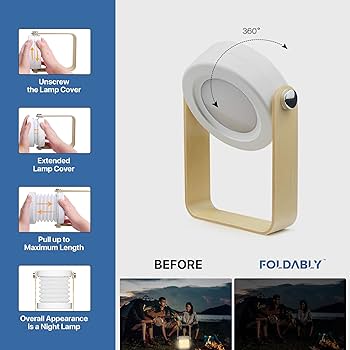 💡 Lámpara Recargable Plegable LED – Ideal para Camping, Escritorio y Más! ✨